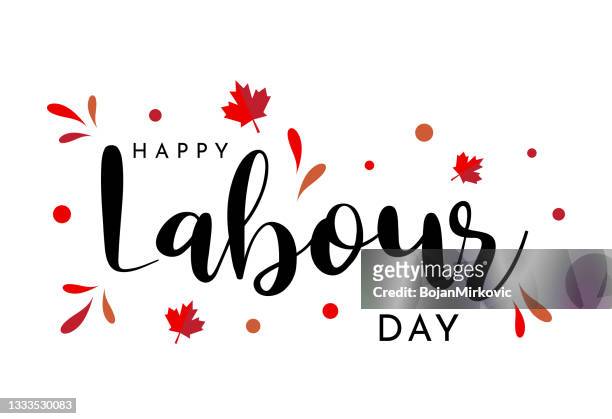 labour day canada poster. vector - canada patriotism stock illustrations