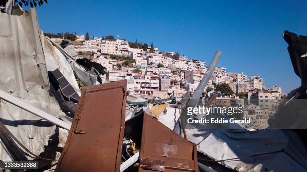the palestinian neighbourhood of silwan in jerusalem - palestinian territories stock pictures, royalty-free photos & images