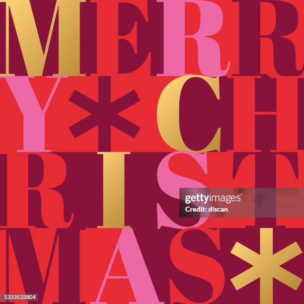 weihnachtskarte mit typografie-grüßen. - typographies stock-grafiken, -clipart, -cartoons und -symbole