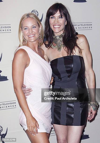 Actors Sharon Case & Stacy Haiduk arrive at the 2010 Daytime Emmy Awards nominees cocktail reception at SLS Hotel at Beverly Hills on June 24, 2010...