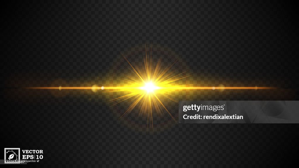 Abstract Gold Rays Isolated On A Transparent Background Vector ...