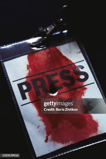 killing of journalist. - draft media availability foto e immagini stock