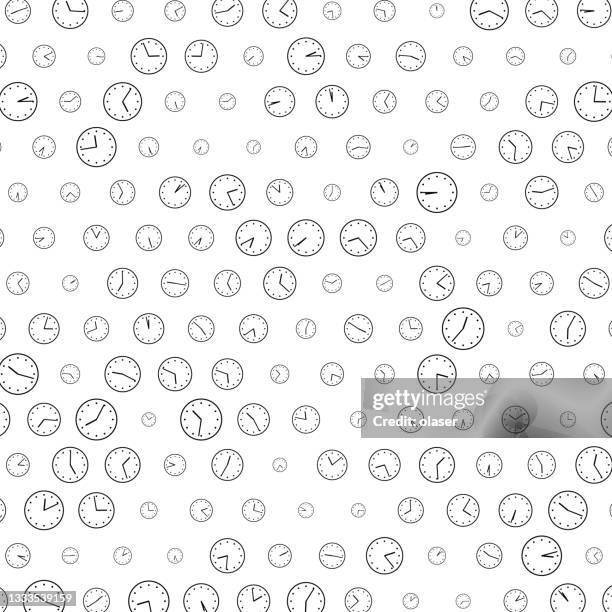 Random Time Vector Clocks In Matrix Pattern Showing Random Time High-Res Vector Graphic ...