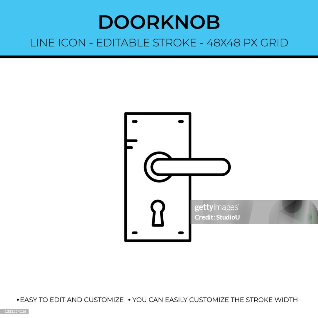 Doorknob Line Icon Design