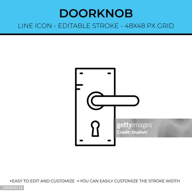 doorknob line icon design - doorknob stock illustrations