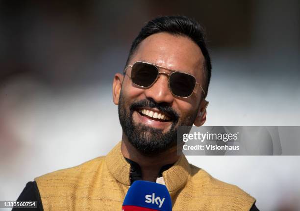 Sky Sports pundit and former India batsman Dinesh Karthik before day one of the First Test Match between England and India at Trent Bridge on August...