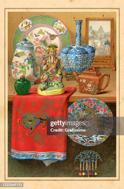 ilustraciones, imágenes clip art, dibujos animados e iconos de stock de arte chino de diferentes períodos de tiempo - porcelana china