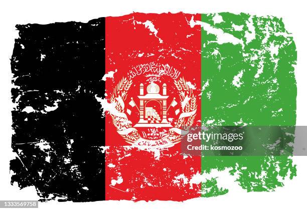 bildbanksillustrationer, clip art samt tecknat material och ikoner med grunge styled flag of afghanistan - afghanistan