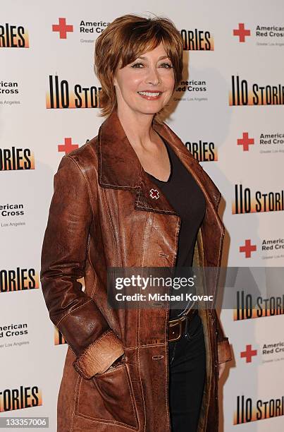 Actress Sharon Lawrence arrives at a special reading of "110 Stories" to benefit the Red Cross at Geffen Playhouse on February 22, 2010 in Los...