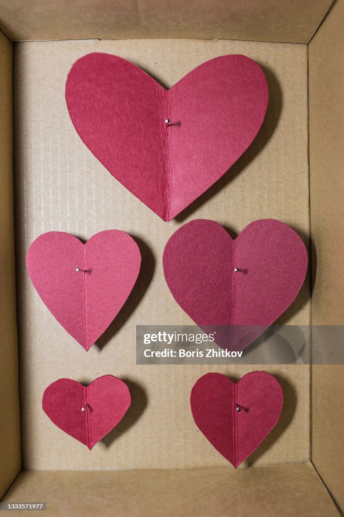 Paper heart collection.
