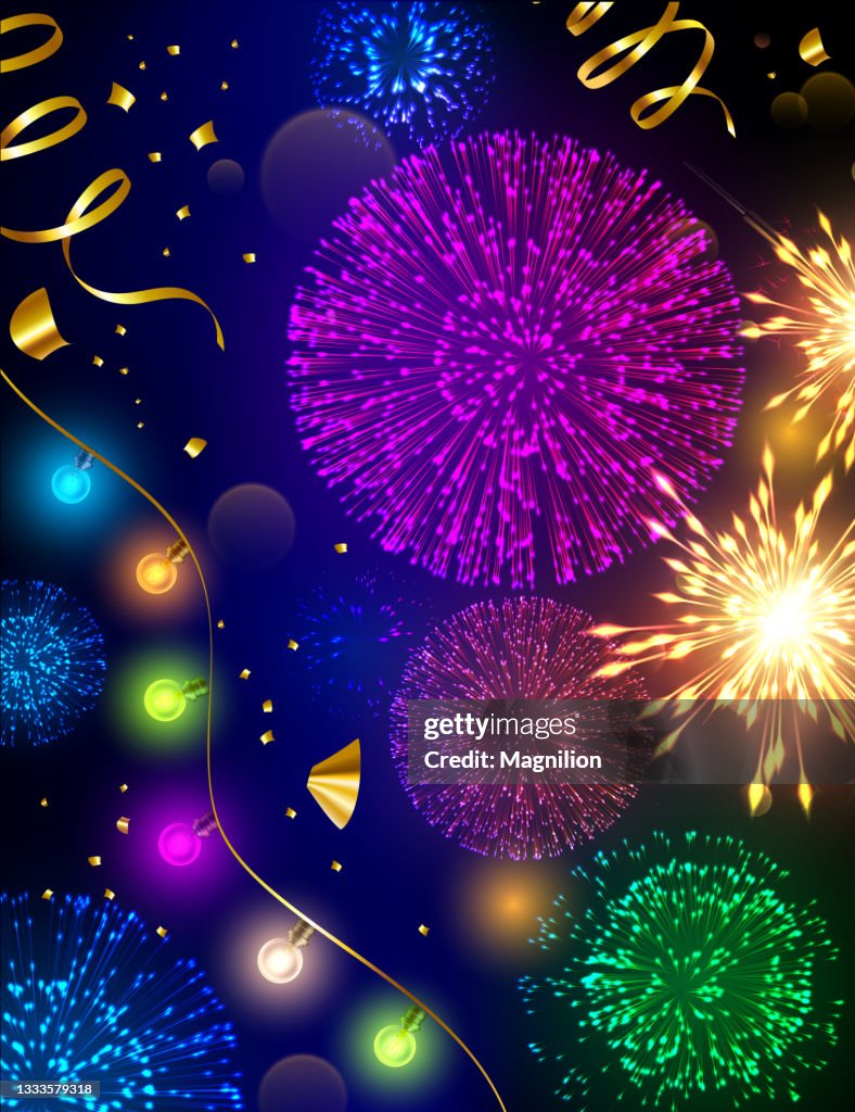 Year Background New Year Background With Fireworks High-Res Vector Graphic - Getty Images