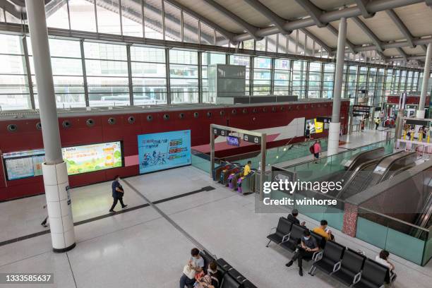 mtr hung hom station in hung hom, kowloon, hong kong - mtr logo stock pictures, royalty-free photos & images