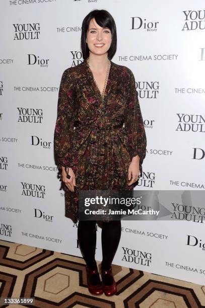 Writer Diablo Cody attends the Cinema Society & Dior Beauty screening of "Young Adult" at the Tribeca Grand Screening Room on November 18, 2011 in...