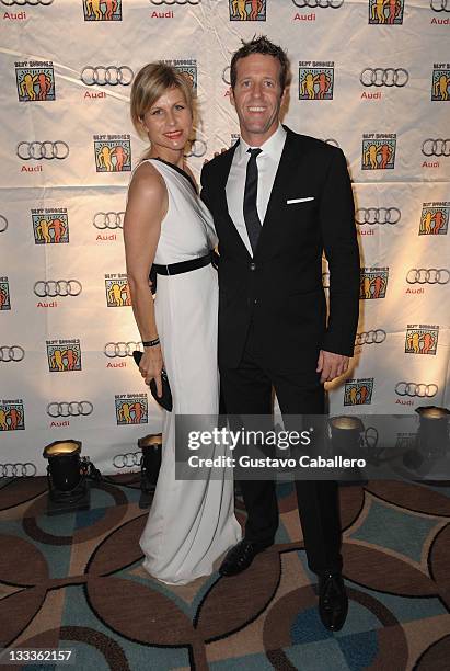 Anja Kaehny of Audi and Michael Patrick of Audi of America, arrive at The Fifteenth Annual Best Buddies Miami Gala at Fontainebleau Miami Beach on...