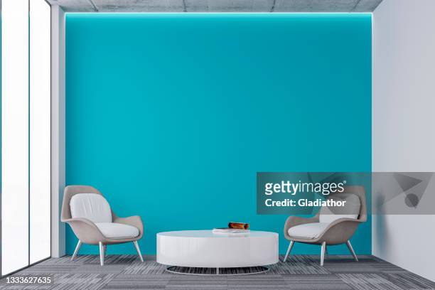 modern office interior: a lounge corner with copy space - lounge chair bildbanksfoton och bilder