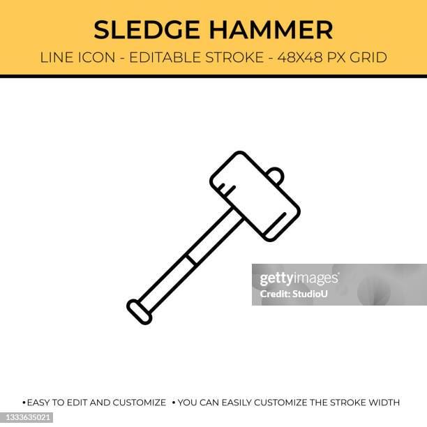 stockillustraties, clipart, cartoons en iconen met sledge hammer line icon design - sledgehammer
