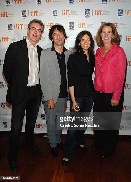 Director/CEO of TIFF Piers Handling, Don McKellar, Sonya Di Rienzo and Jennifer Tory attend the RBC Press Conference held at Rosewater during the...