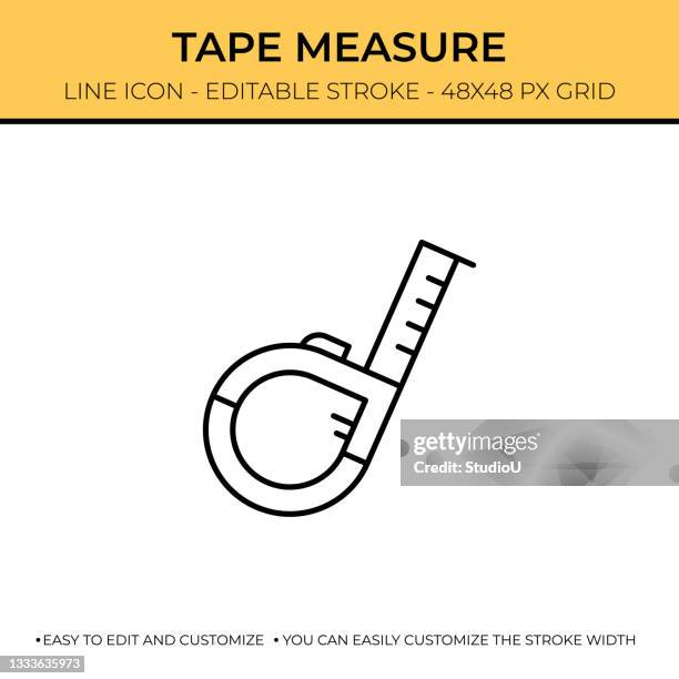 tape measure line icon design - inch icon stock illustrations