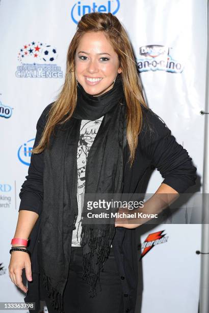 Actress Sabrina Bryan arrives at the 3rd Annual Mia Hamm & Nomar Garciaparra Celebrity Soccer Challenge at The Home Depot Center on January 16, 2010...