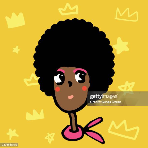 schöne frau mit dunkler haut doodle portrait - wunderschönes junges mädchen mit dunkler haut - schwarzes haar stock-grafiken, -clipart, -cartoons und -symbole