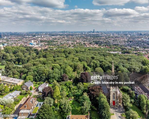 st. michael’s, highgate stands higher than any other church in london - highgate ストックフォトと画像