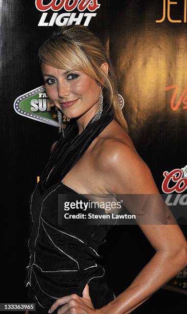 Television personality Stacy Keibler attends day 1 of the Fantasy Football Superdraft Weekend at the Jet Nightclub at The Mirage Hotel & Casino on...
