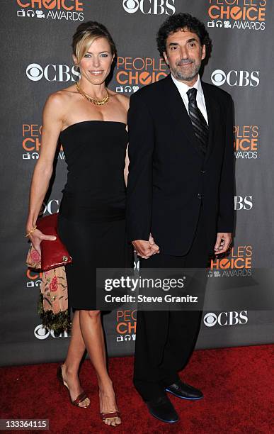 Actress Karen Witter and producer Chuck Lorre arrives at the People's Choice Awards 2010 held at Nokia Theatre L.A. Live on January 6, 2010 in Los...