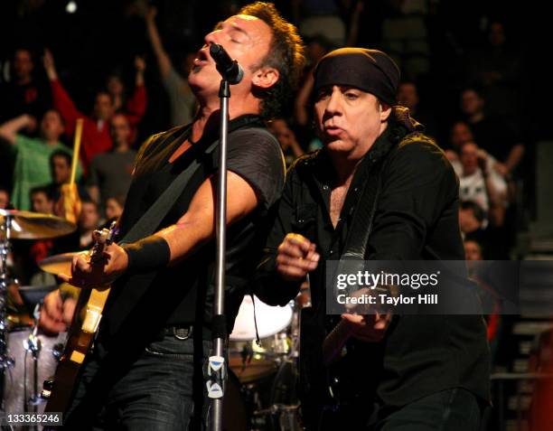 Bruce Springsteen and Steven Van Zandt of the E Street Band perform at the Philips Arena on April 26, 2009 in Atlanta, Georgia.