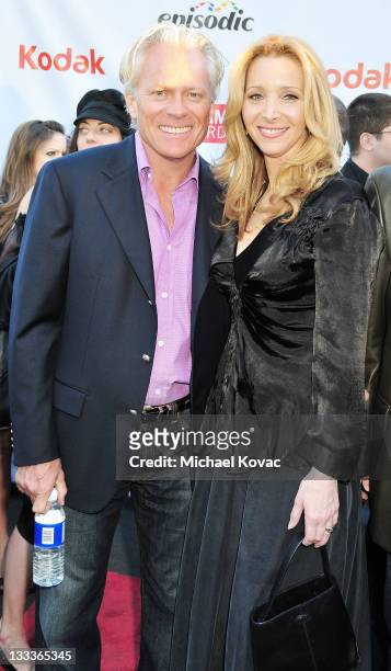 Actress Lisa Kudrow and husband Michel Stern arrive at the First Annual Streamy Awards at the Wadsworth Theatre on March 28, 2009 in Los Angeles,...