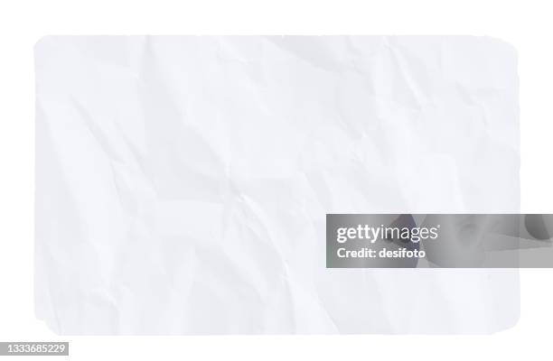 illustrazioni stock, clip art, cartoni animati e icone di tendenza di bianco vuoto bianco di colore grunge accartocciato carta riciclata frantumata sfondi vettoriali orizzontali con pieghe e pieghe dappertutto e bordi strappati irregolari - carta regalo strappata