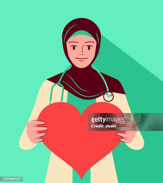 Beautiful Muslim Female Doctor Showing A Blank Sign High-Res Vector Graphic  - Getty Images