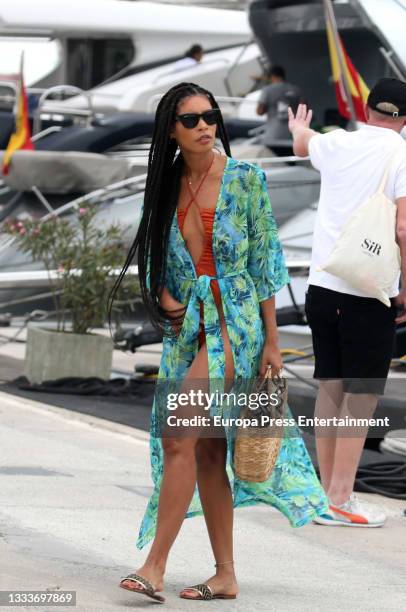 Lilian de Carvalho Monteiro, girlfriend of former tennis player Boris Becker, enjoys her holidays in Ibiza, August 11 in Ibiza, Spain.