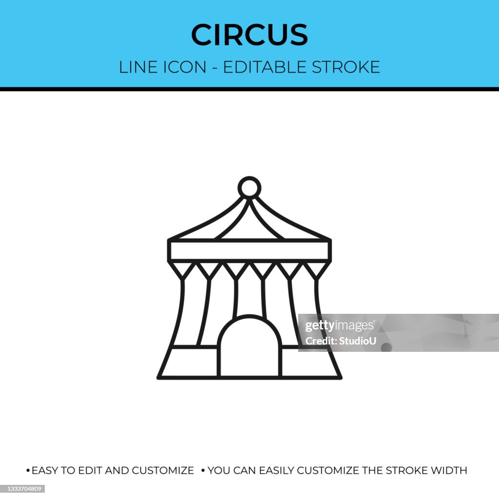 Icono de circus de una sola línea