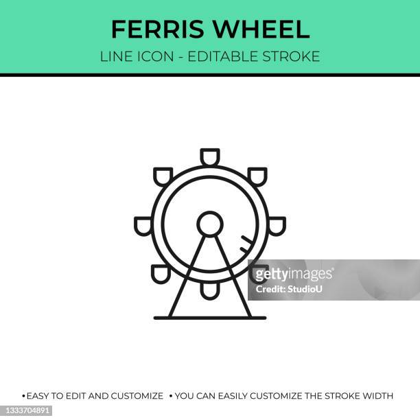ferris wheel single line icon - big wheel stock illustrations