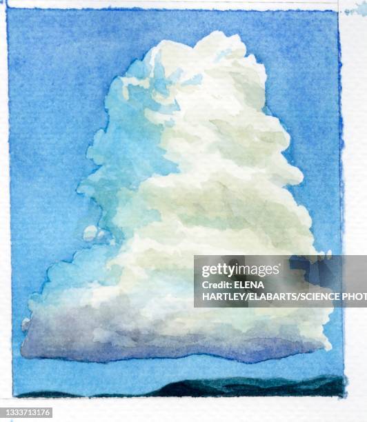 cumulonimbus cloud, illustration - storm cloud illustration stock illustrations