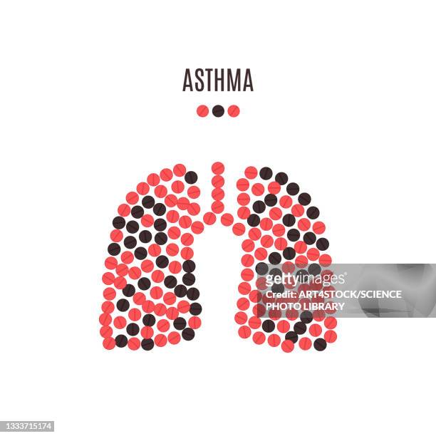 lungs disease, conceptual illustration - 喘息点のイラスト素材／クリップアート素材／マンガ素材／アイコン素材