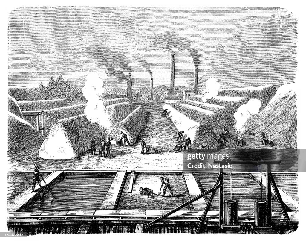 Alum field with furnace