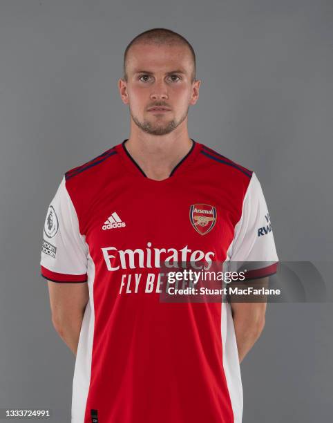 Rob Holding of Arsenal at London Colney on August 06, 2021 in St Albans, England.