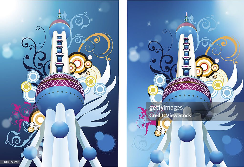 Oriental pearl tower,illustration