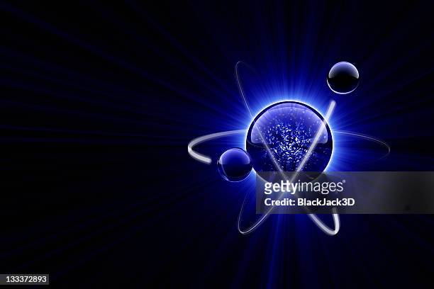 luce blu di atom - elettrone foto e immagini stock