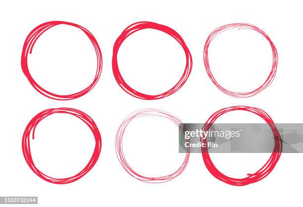 circling circle editing round drawn markings - video editing stock illustrations