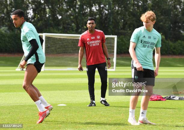 Kevin Betsy Arsenal U23 Head Coach during the Arsenal U23 training session at London Colney on August 12, 2021 in St Albans, England.