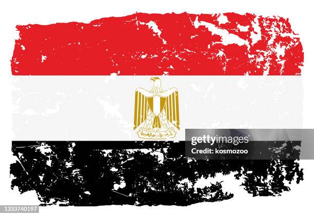 grunge styled flag of egypt - egypt flag stock illustrations