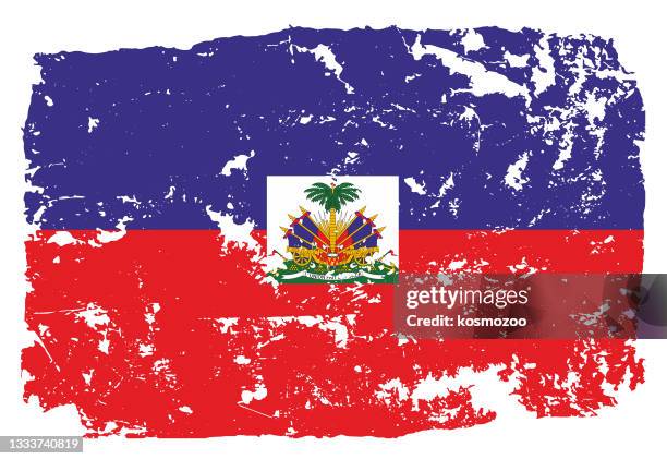 illustrations, cliparts, dessins animés et icônes de drapeau de style grunge d’haïti - haïti