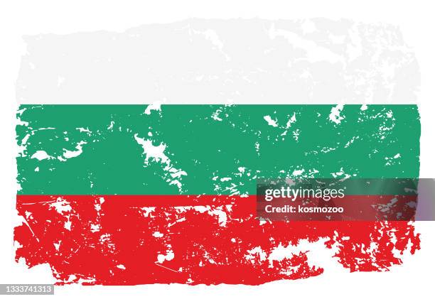 grunge styled flag of bulgaria - bulgarian flag stock illustrations