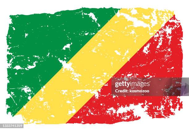 コンゴのグランジスタイルの旗 - コンゴ共和国点のイラスト素材／クリップアート素材／マンガ素材／アイコン素材