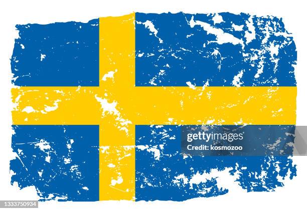 grunge styled flag of sweden - sweden stock illustrations