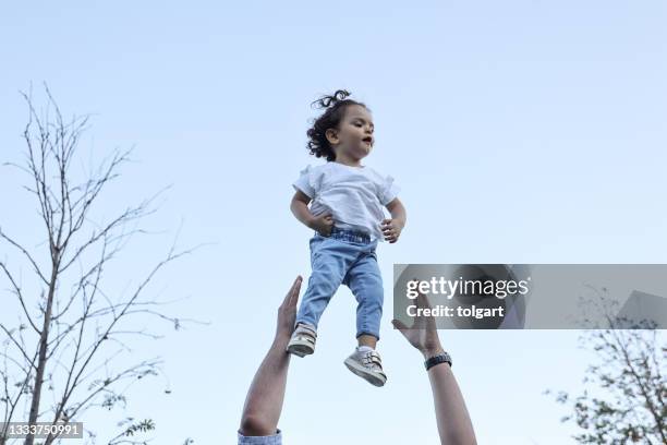 father and daughter playing - crazy dad stock pictures, royalty-free photos & images