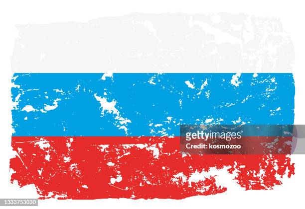 bildbanksillustrationer, clip art samt tecknat material och ikoner med grunge styled flag of russia - rysslands flagga