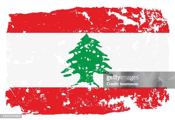 ilustrações de stock, clip art, desenhos animados e ícones de grunge styled flag of lebanon - líbano país